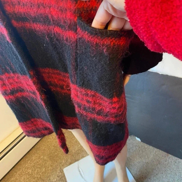 melting stockholm wool blend plaid cozy cardigan jacket women size XS-XL Pockets - Picture 9 of 9